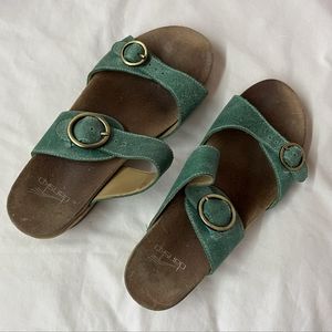 Dansko Teal Manda Leather Sandals Size 39